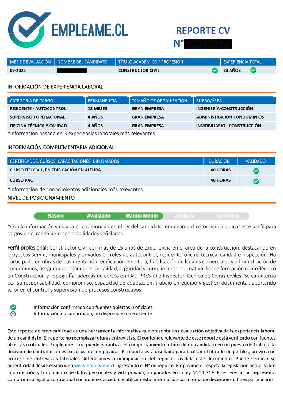 Demo Reporte Empleame.cl